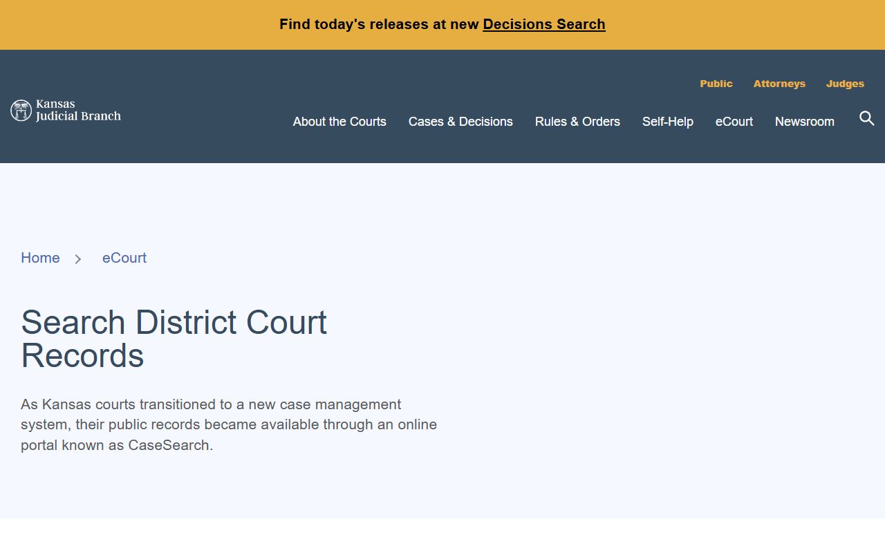 Marshall County court records Kansas district court records page