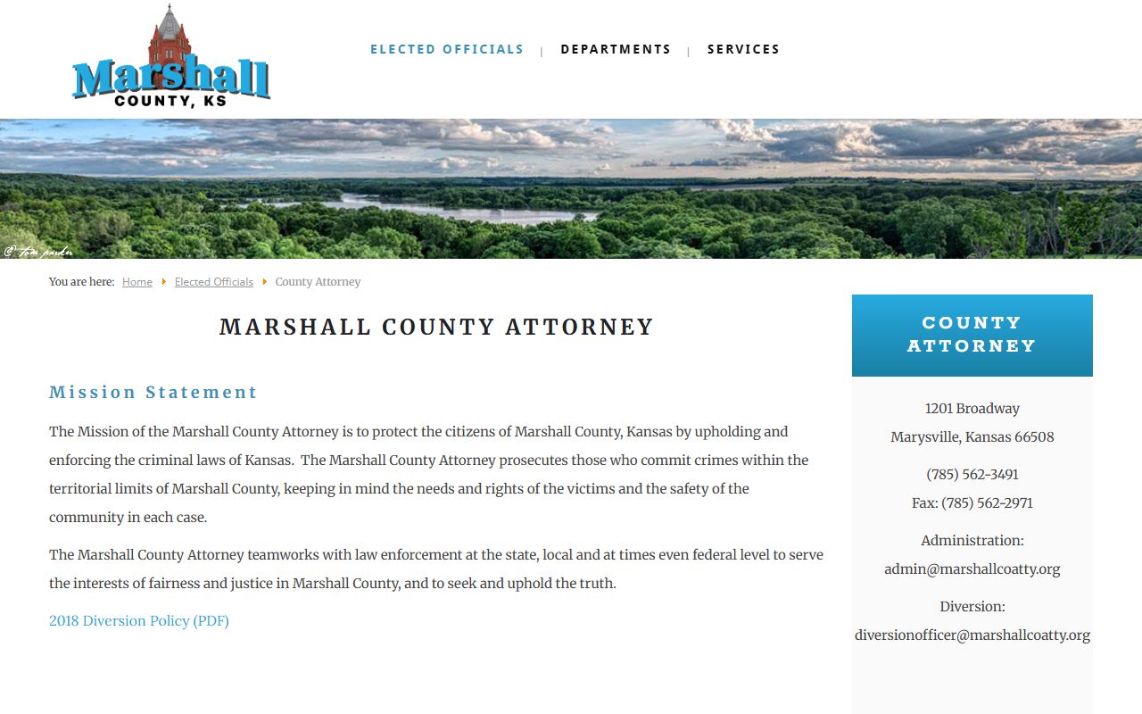 Marshall County criminal court records County Attorney prosecution page