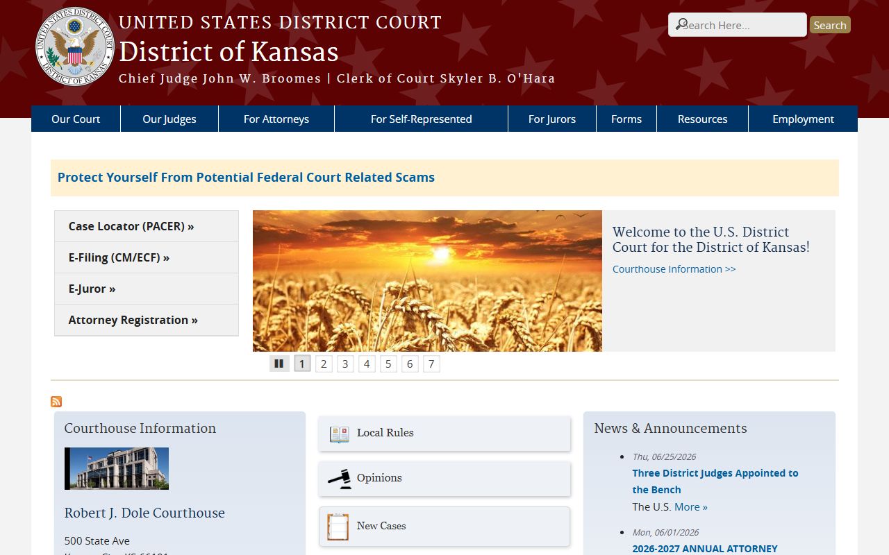 Marshall County criminal court records U.S. District Court for Kansas