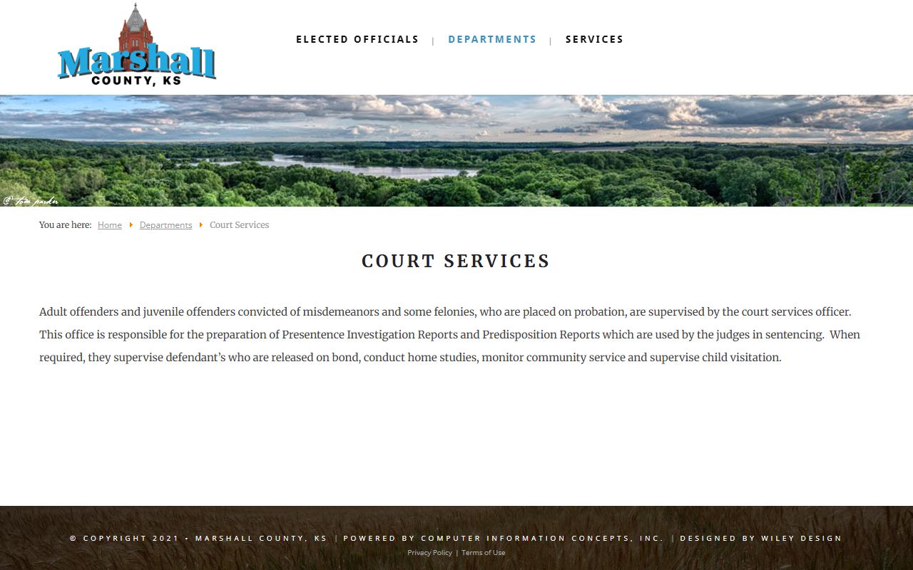 Marshall County District Court court services records