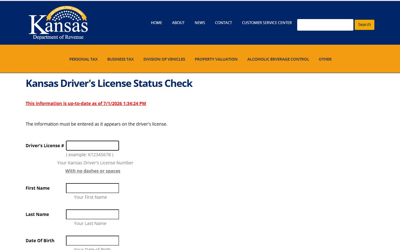 Marshall County traffic court records Kansas driver status check